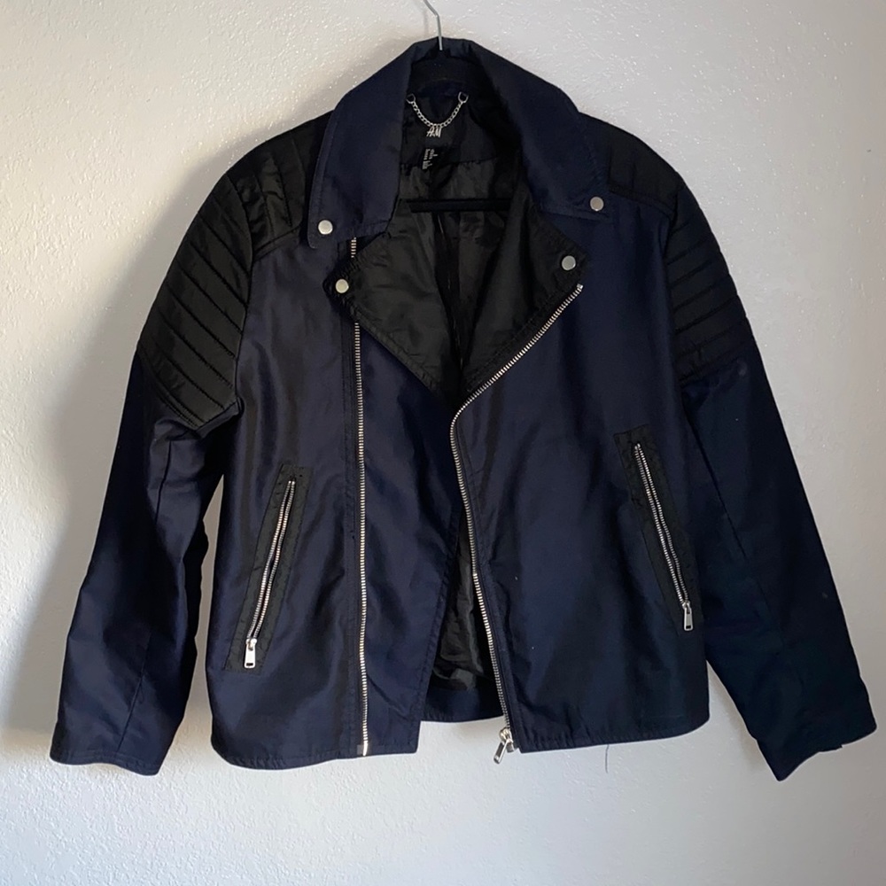 H&M Navy Biker Jacket